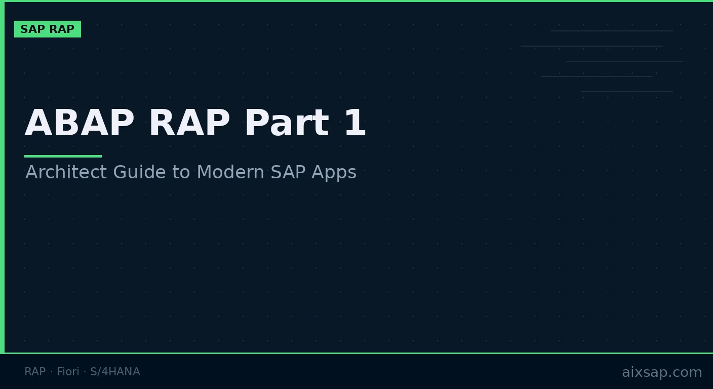 ABAP RAP Part 1: Architect Guide to Modern SAP Apps