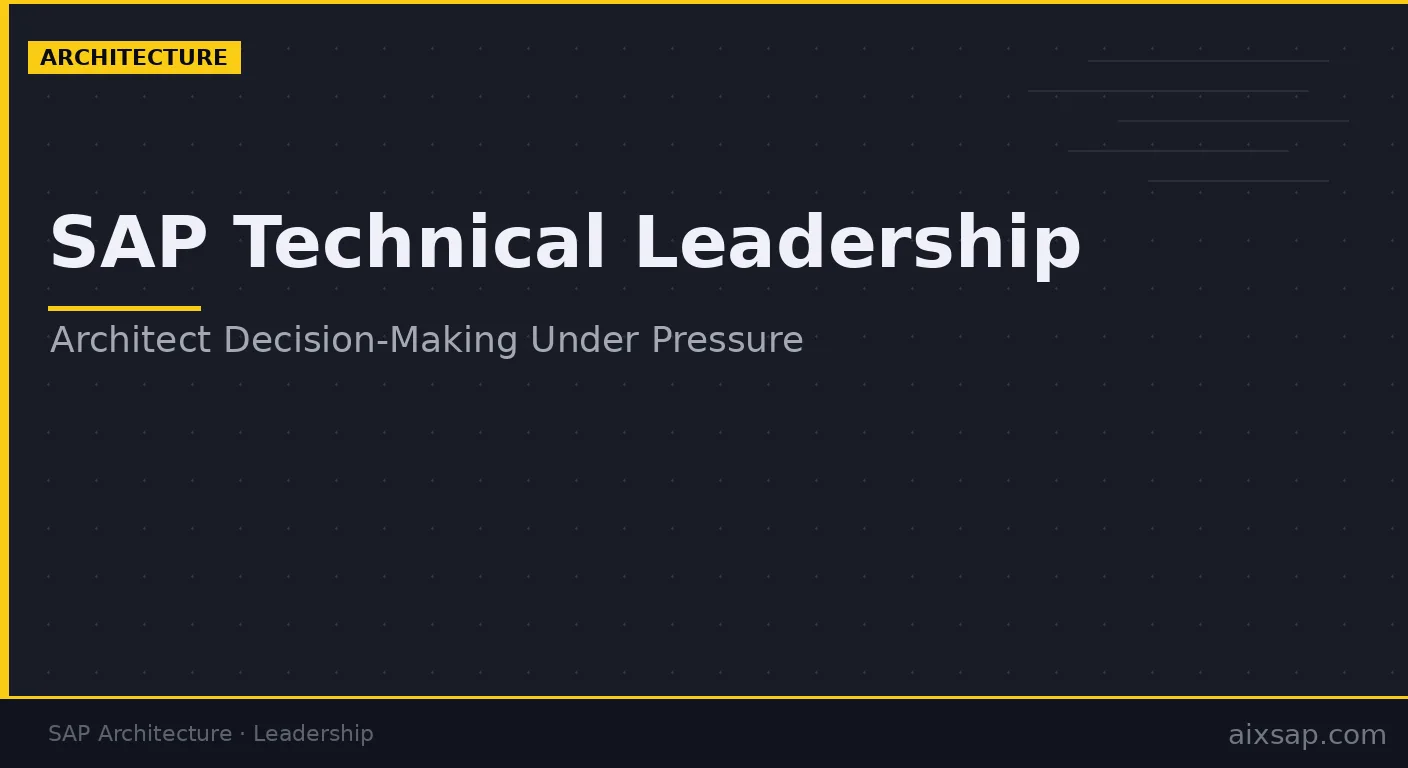 SAP Technical Leadership: Architect Decision-Making