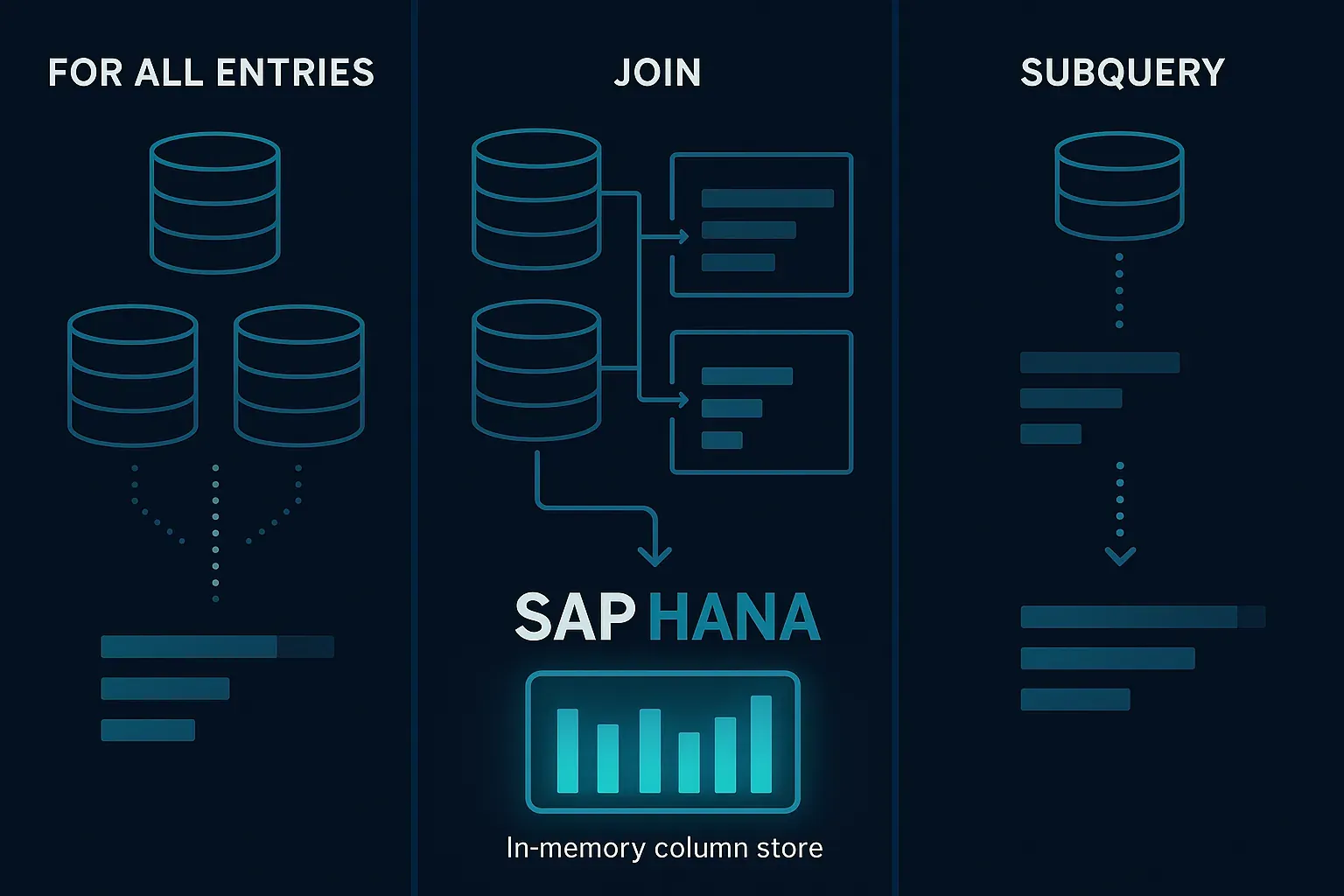 FOR ALL ENTRIES vs JOIN vs Subquery on HANA