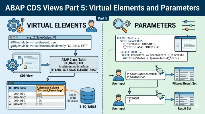 ABAP CDS Views Part 5: Virtual Elements and Parameters