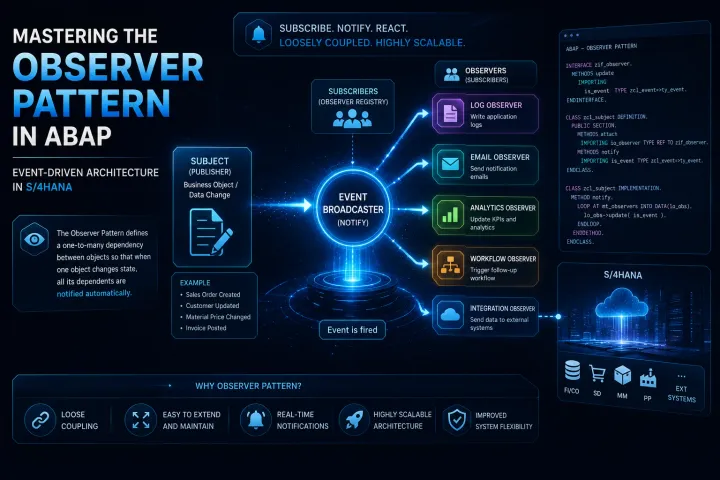 Mastering the Observer Pattern in ABAP: Event-Driven Architecture in S/4HANA