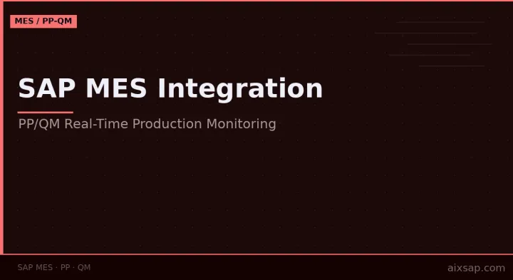 SAP MES Integration with PP/QM: Production Monitoring