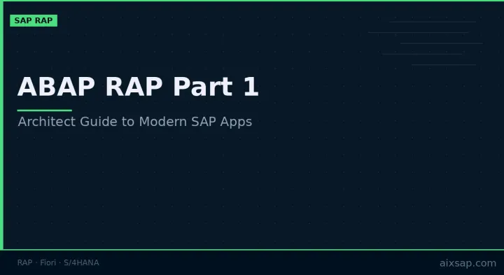 ABAP RAP Part 1: Architect Guide to Modern SAP Apps