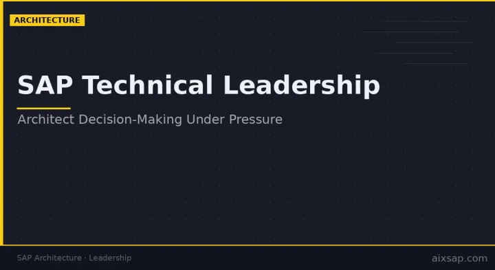 SAP Technical Leadership: Architect Decision-Making